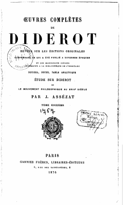 Couverture de Diderot - Oeuvres 11